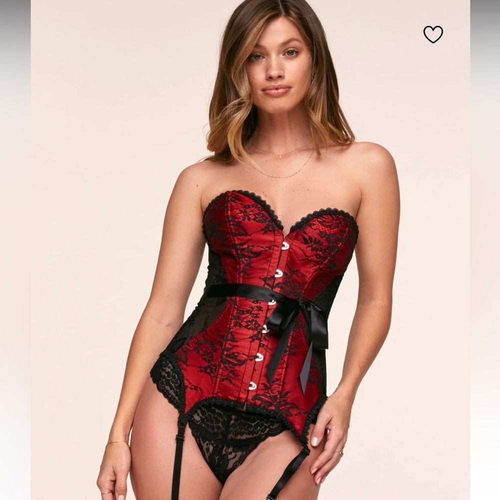 Adore Me Jasmine Corset Red and Black Strapless